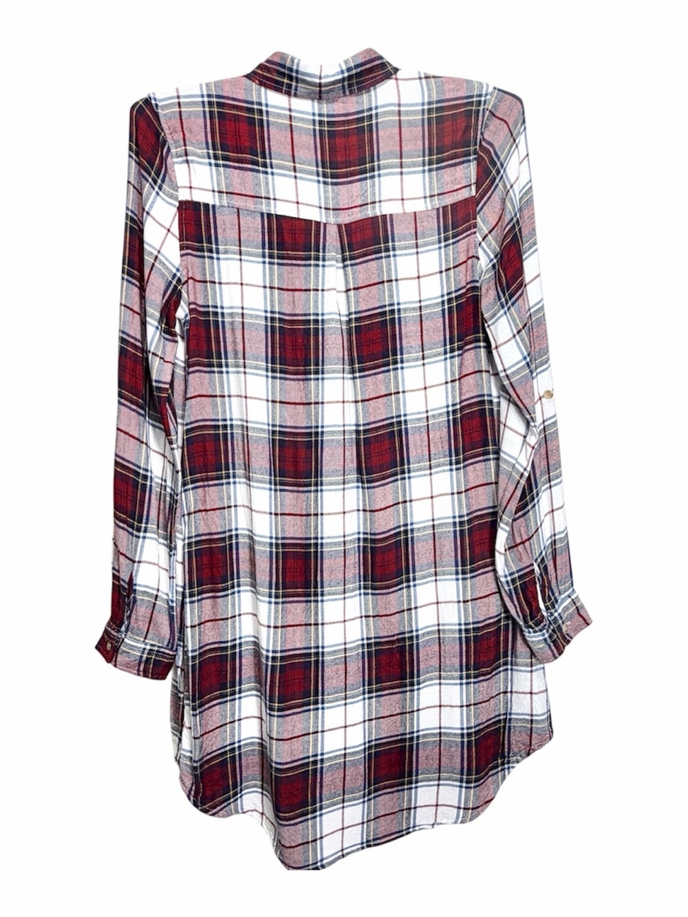ANTHROPOLOGIE THREAD & SUPPLY Women’s Plaid Flannel Tunic Shirt Dress Size Large - Picture 11 of 11